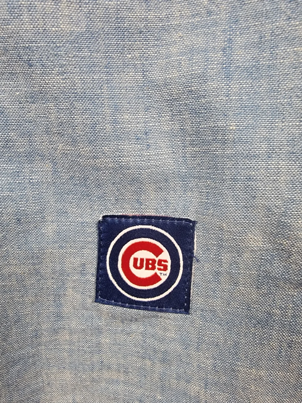 Levi's Light Blue Men's Chambray Button-Down Shirt with Red 'Cubs' Embroidery